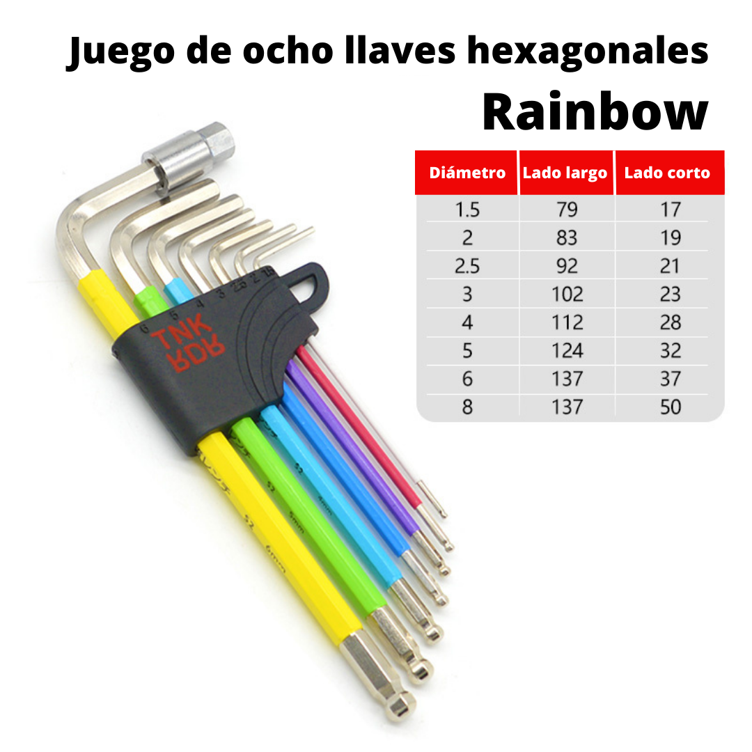 Juego de Llaves Allen Rainbow (8 piezas)