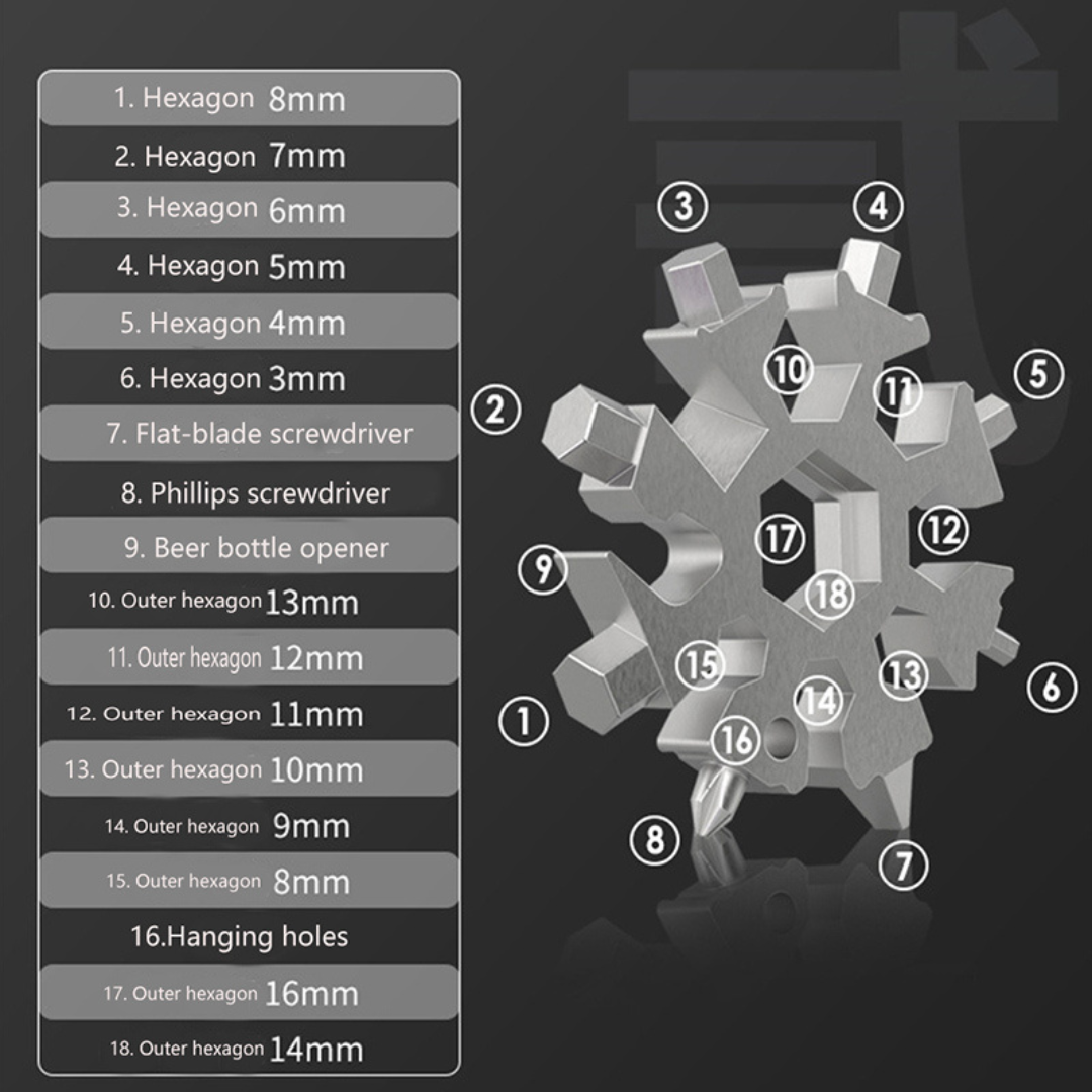 Herramienta 18 en 1 Copo de Nieve