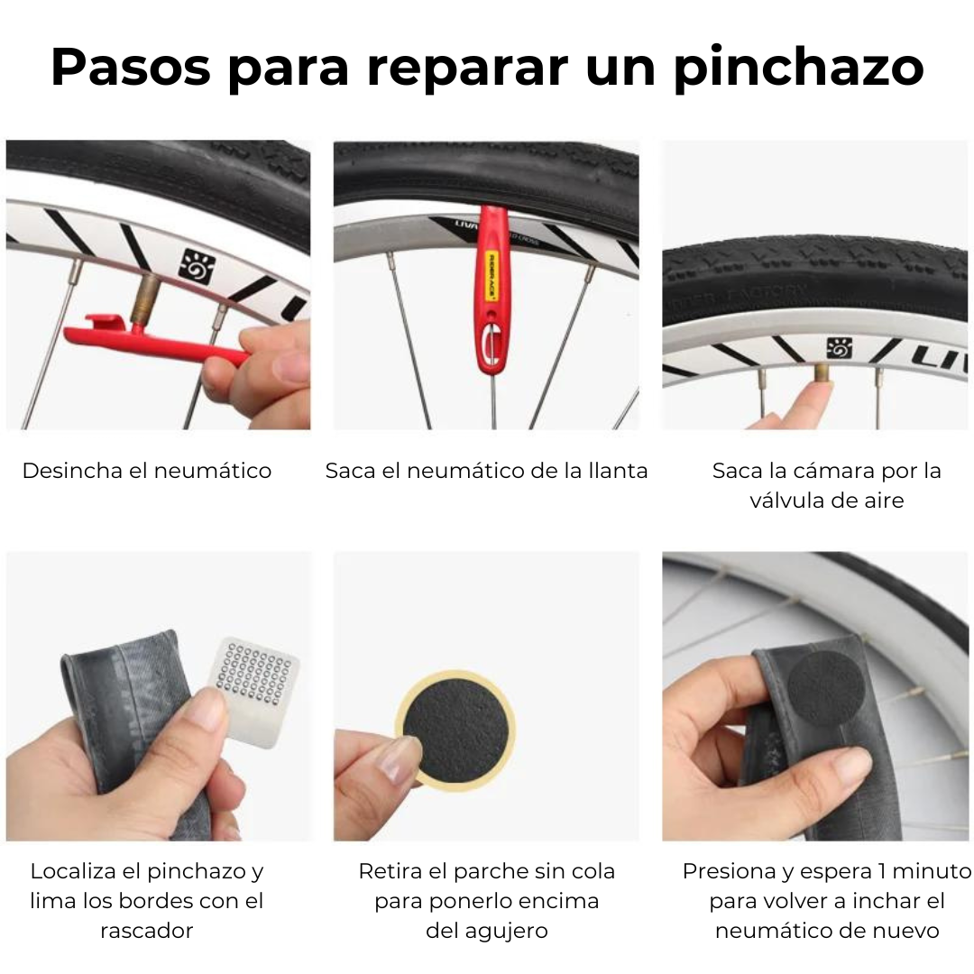 Kit 10 piezas para reparar neumáticos