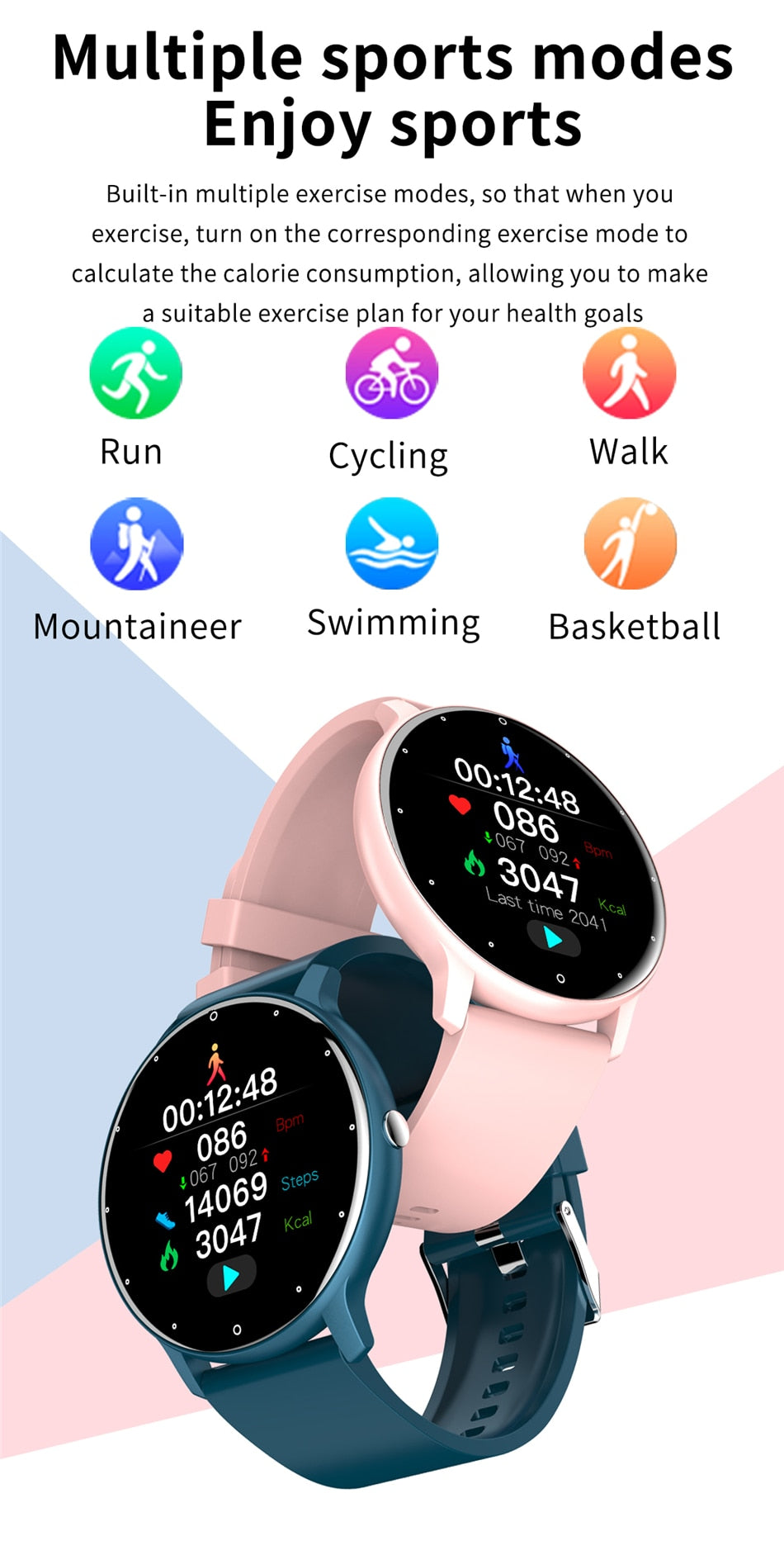 SmartWatch Sport Rosa